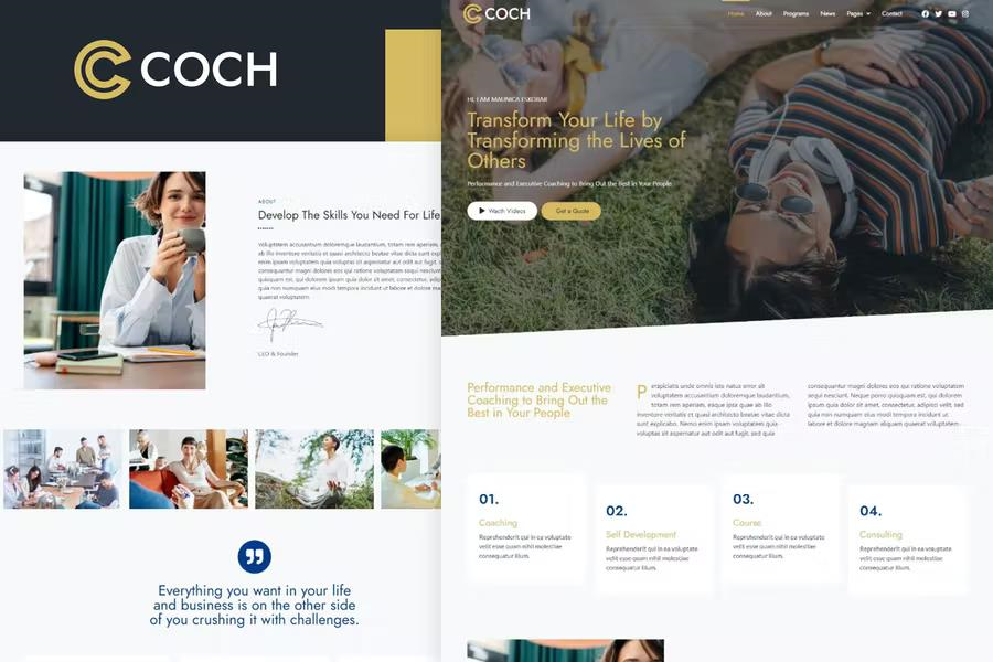 COCH – BUSINESS COACH ELEMENTOR TEMPLATE KIT